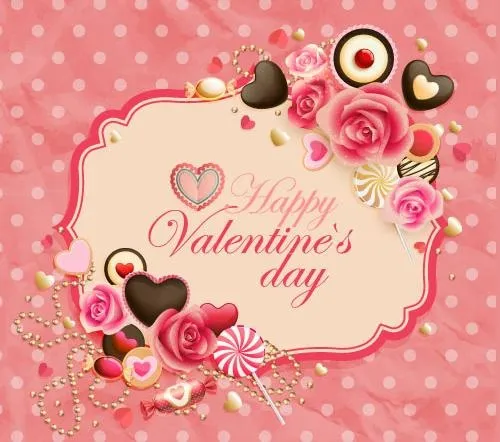 老式的情人节卡片矢量素材四eps,ai矢量模版下载