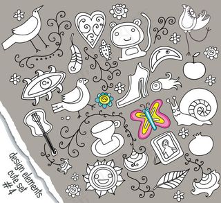 可爱的手绘图形背景矢量素材