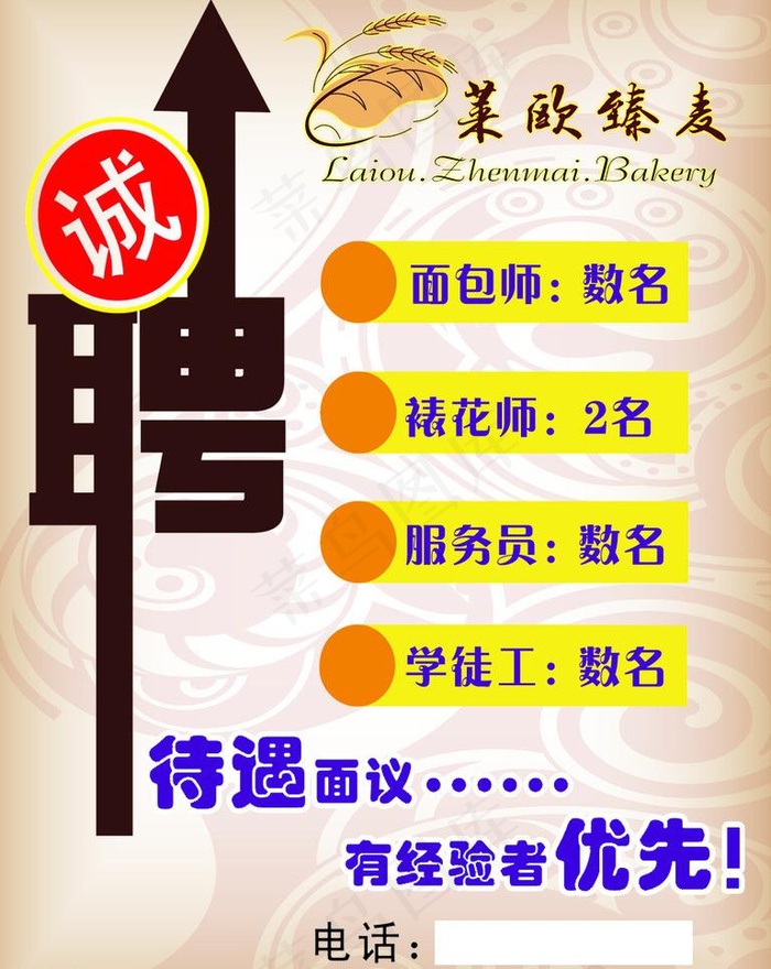 蛋糕店招聘 招聘psd模版下载