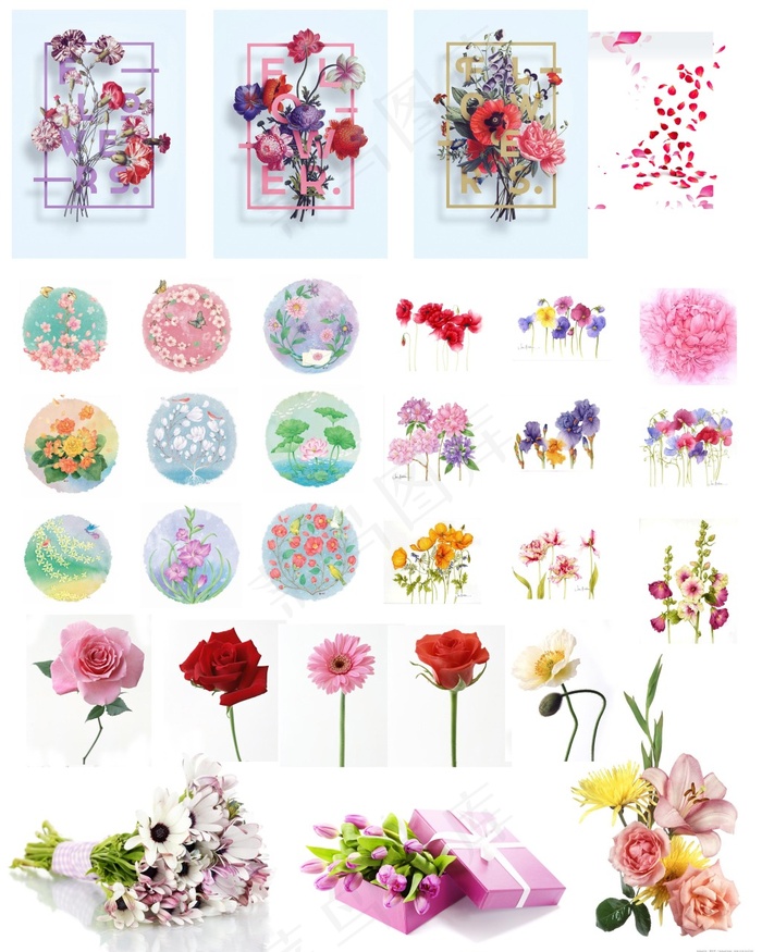 花瓣花朵花艺素材(4000X5000(DPI:100))psd模版下载