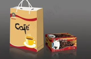 咖啡包装设计 (展开图)图片模板下...