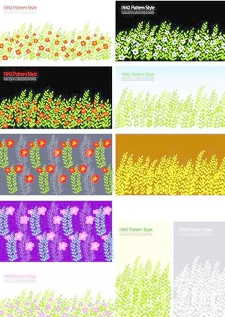 10款花朵花纹矢量素材