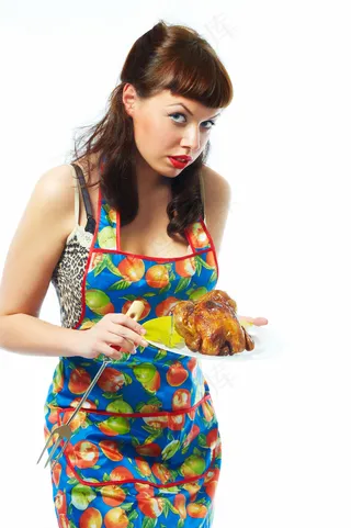 厨师装扮的大人小孩烹饪美食健康家庭情侣亲子素材