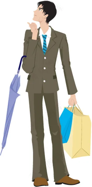 矢量购物商务男子