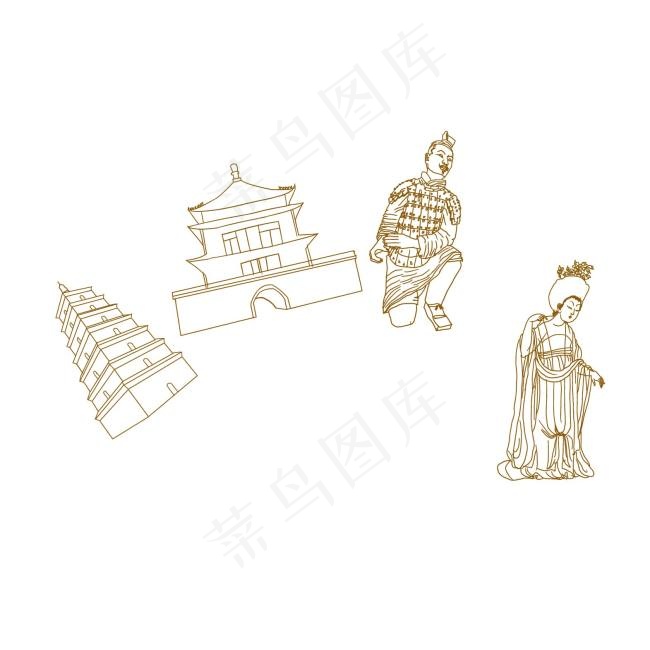 西安手绘ai矢量模版下载