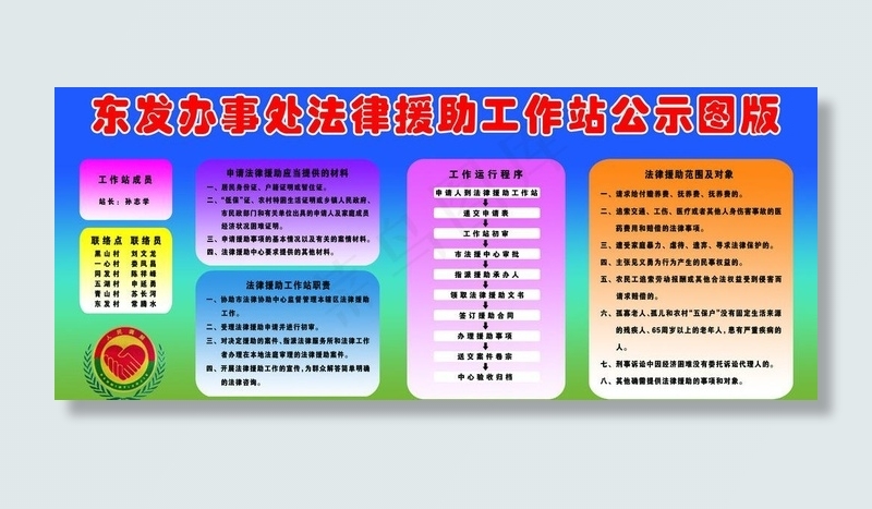 法律援助制度板图片psd模版下载