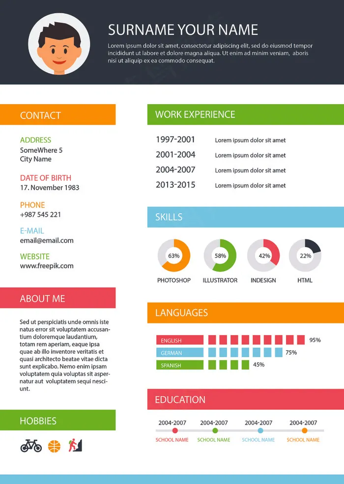 平面设计师简历模板