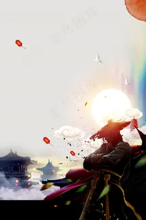 中国风传统文化招聘背景