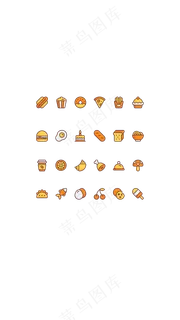 黄色面性扁平化食物图标黄色面性扁平化食物图标