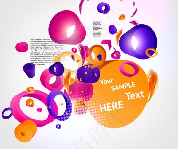 动感立体背景矢量素材