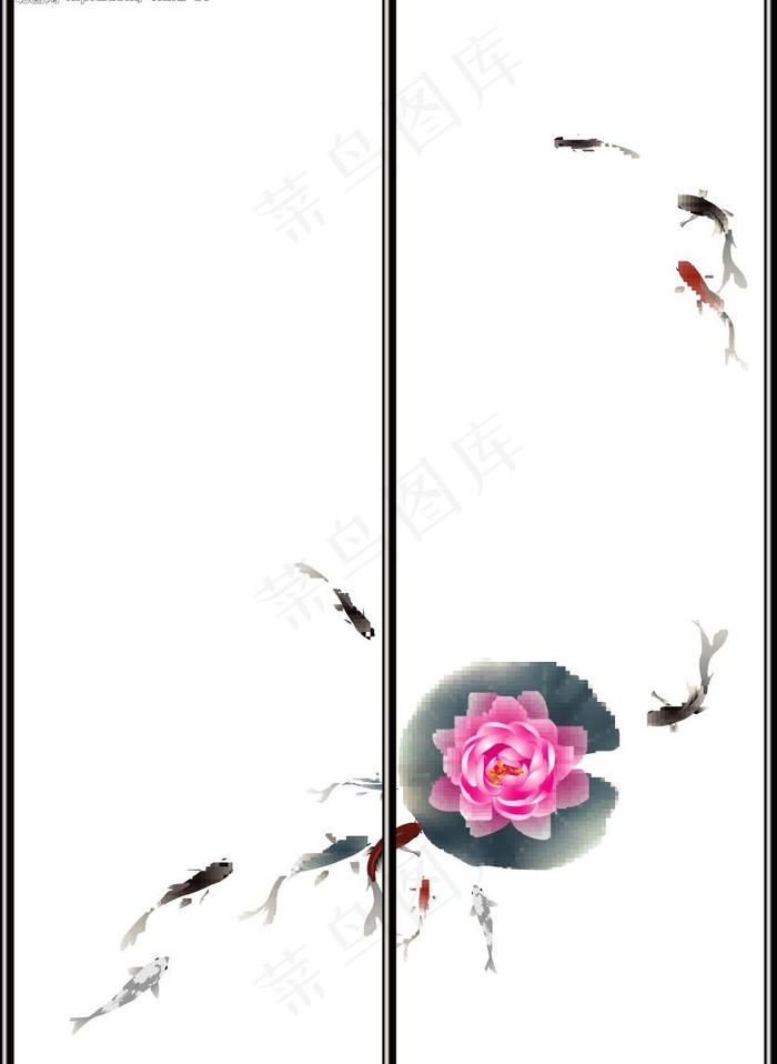 玻璃移门彩印图片ai矢量模版下载