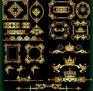 金色花纹 金色皇冠图片