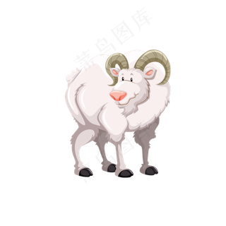 卡通山羊动物设计PNG透明背景免扣...