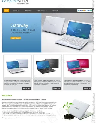 笔记本专卖店网站模板图片