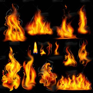 黄色火焰矢量图设计