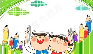 手指天空的小孩图片