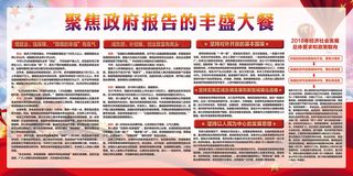 2018聚焦全国两会党建展板