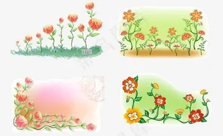 卡通清新花纹背景矢量