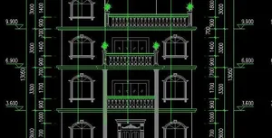 带露台四层农村自建房建筑施工图&n...