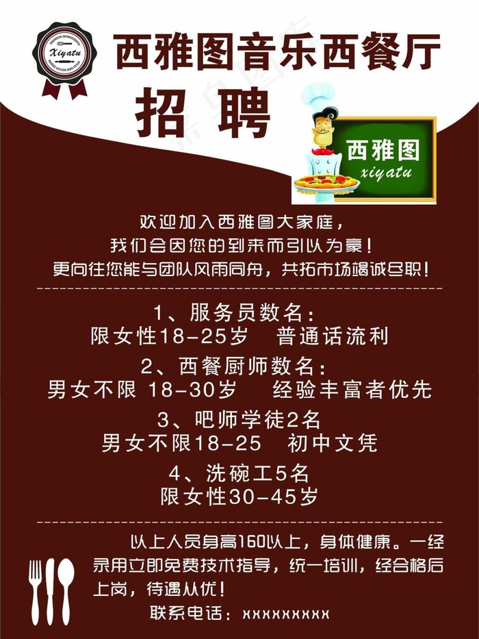 音乐西餐厅招聘