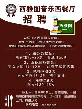 音乐西餐厅招聘