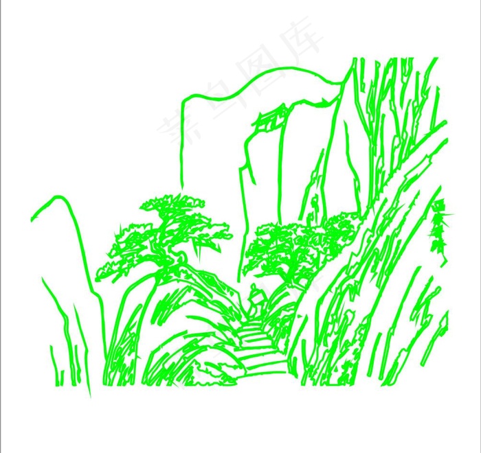 山水风景图片cdr矢量模版下载