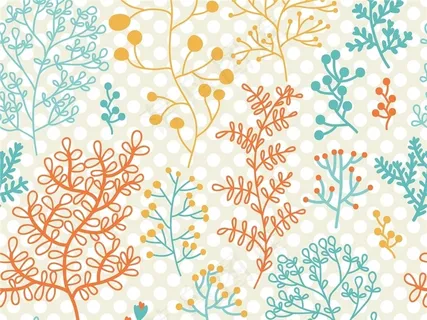 可爱的花卉图案矢量重复EPS矢量背...