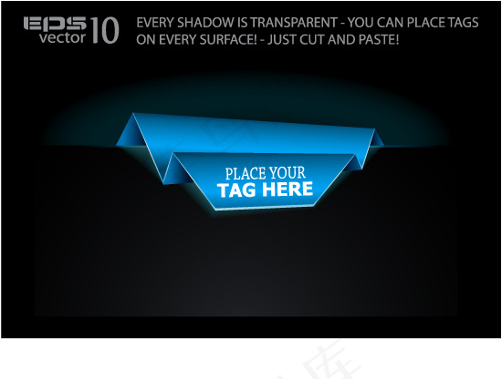 精美折纸商品标签矢量素材