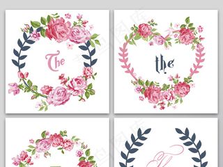 森系手绘唯美植物边框底纹素材