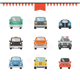 手绘轿车卡通图案