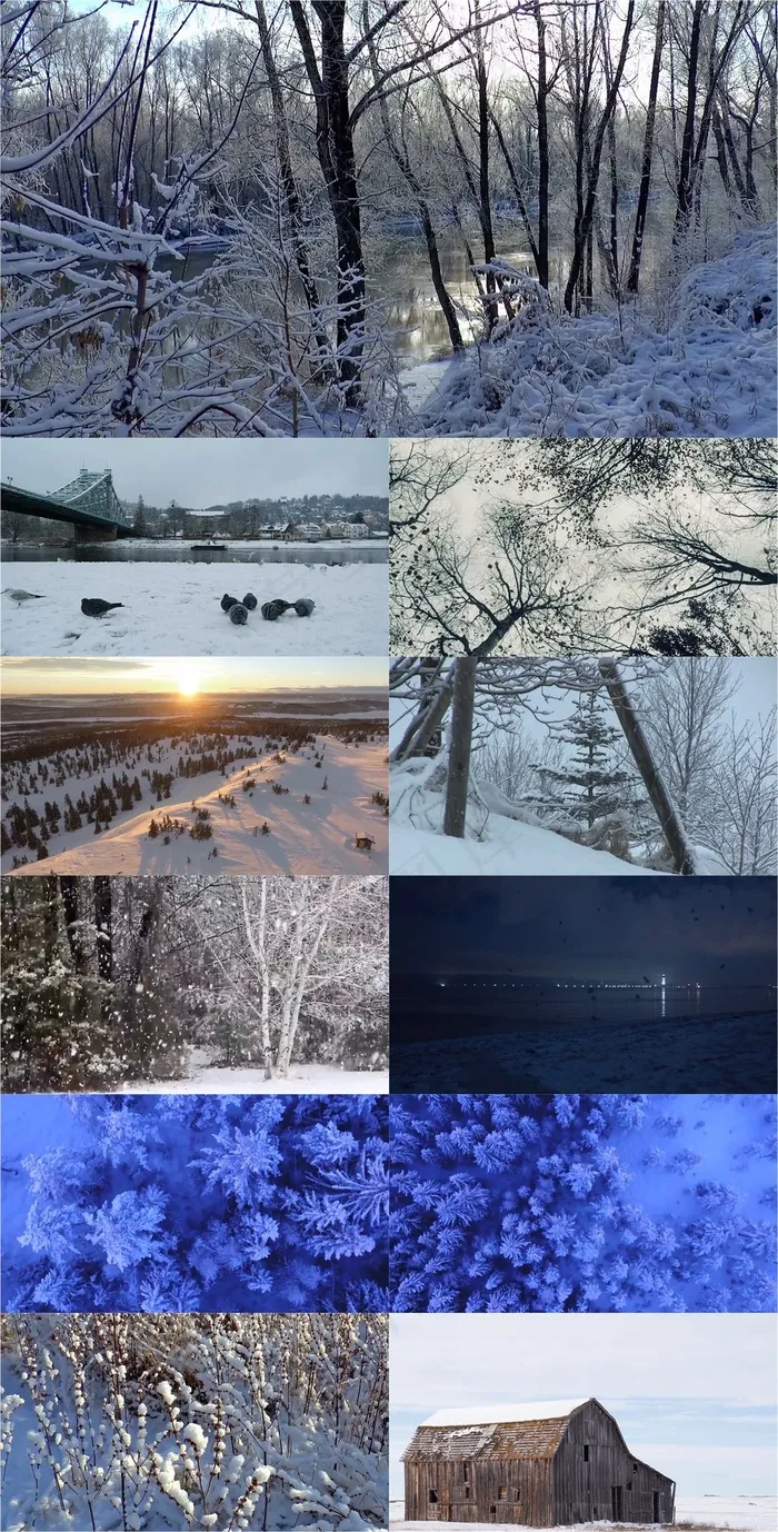 唯美冬季雪花雪地雪山雪景视频素材