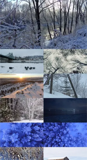 唯美冬季雪花雪地雪山雪景视频素材