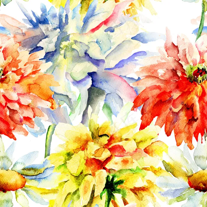 菊花油画图案