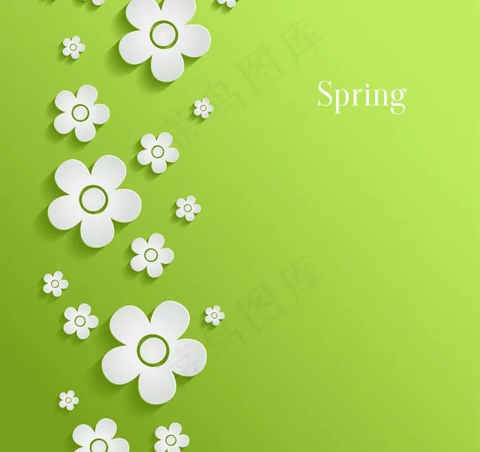 白色剪纸花卉图片eps,ai矢量模版下载