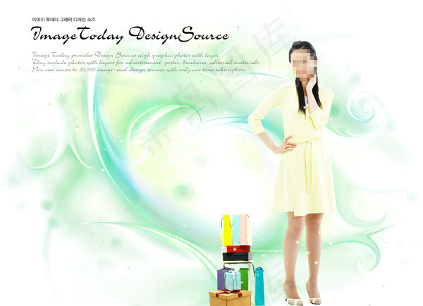 炫丽线条装饰与美女