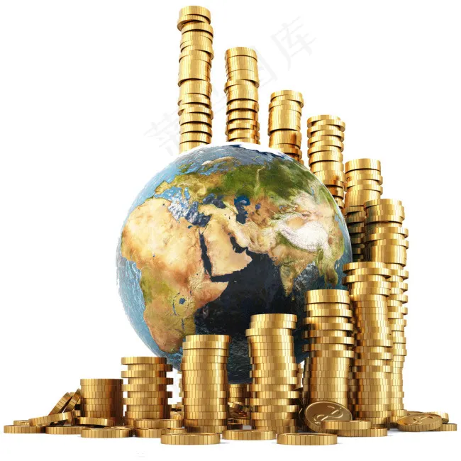 地球和金币psd模版下载