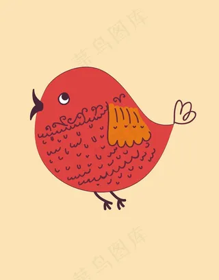 手绘小鸟素描效果