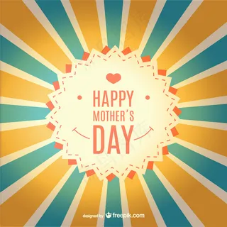 母亲节快乐阳光的复古卡