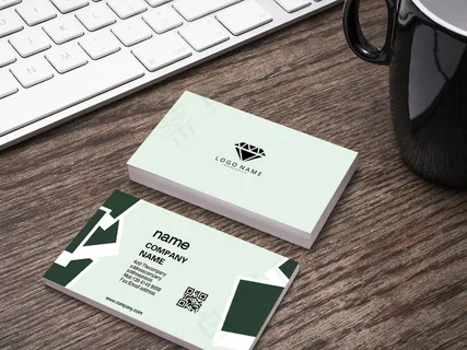 简约清新绿色名片设计模板
