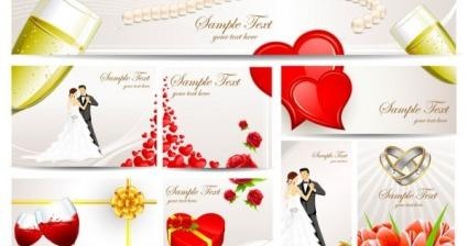 精致婚礼贺卡矢量