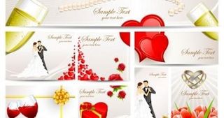 精致婚礼贺卡矢量