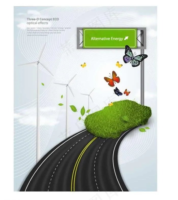 绿色汽车高速路背景图片ai矢量模版下载