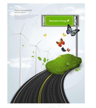 绿色汽车高速路背景图片