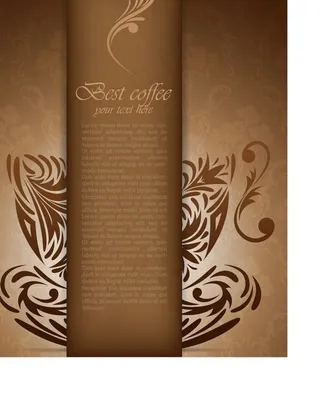 矢量咖啡欧式花纹背景图片