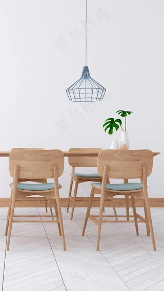 吊灯桌椅高清摄影图片