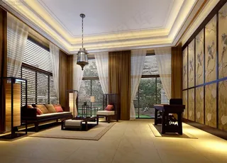 中式客厅装修设计效果图