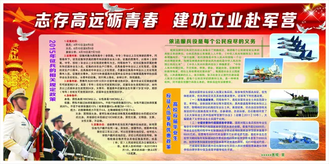 征兵板报psd模版下载