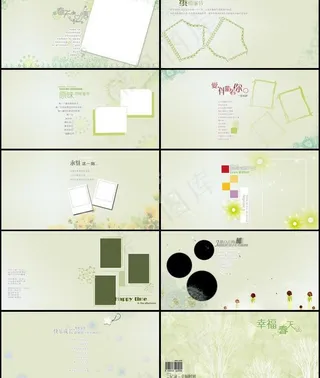 幸福春天 儿童相册摄影模板图片