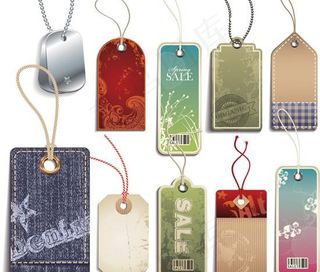 商品销售吊牌标签矢量图 AI