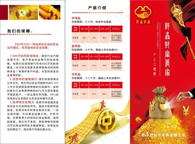 祥鑫财富三折页0ai矢量模版下载
